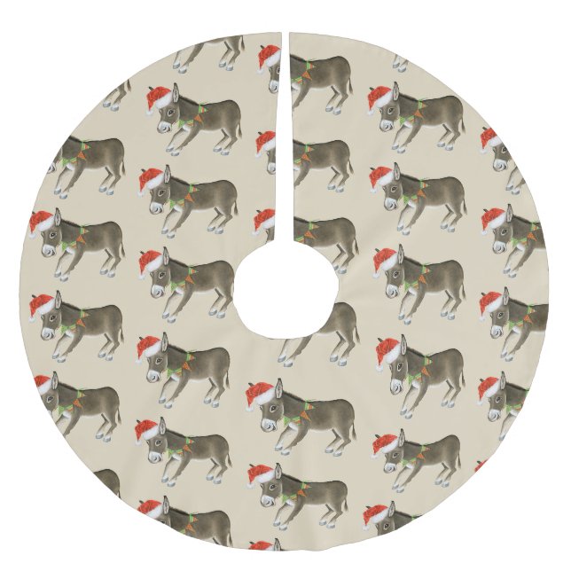 WeihnachtsDonkeys Polyester Weihnachtsbaumdecke (Vorderseite)