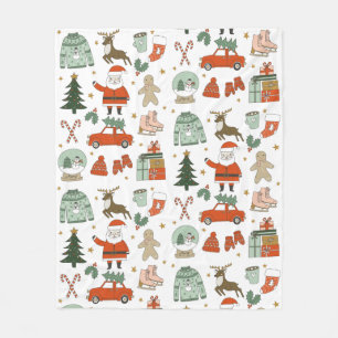 Weihnachtsdoodles niedlicher Urlaub Fleece Blanket