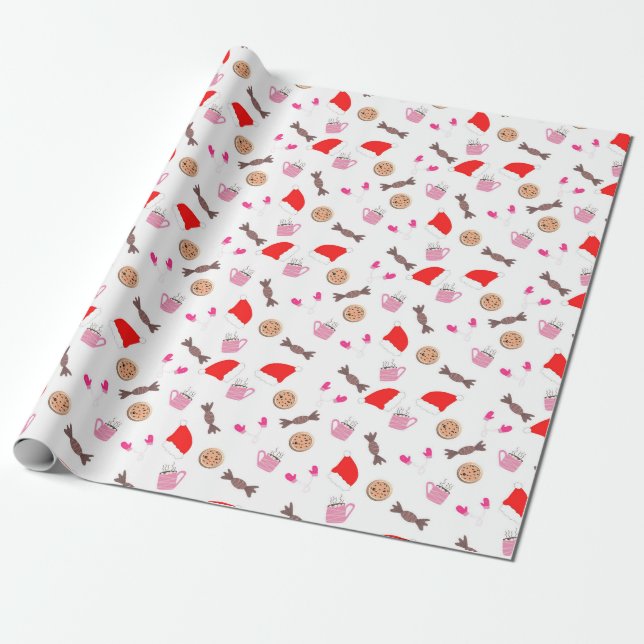 Weihnachtsdoodles - Saisonverpackungspapier Geschenkpapier (Ungerollt)