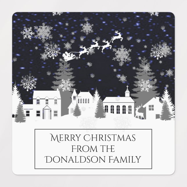 Weihnachtsdorf-Backetiketten Etiketten (Design 1)