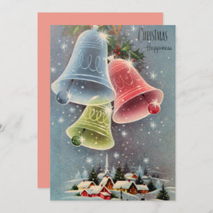 Weihnachtsdorf Bells Schneeflocken Feiertagskarte