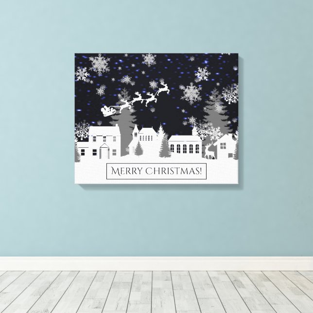 Weihnachtsdorf Canvas Print Leinwanddruck (Insitu (Holzboden))