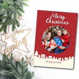 Weihnachtsdorf Custom Foto Feiertagskarte