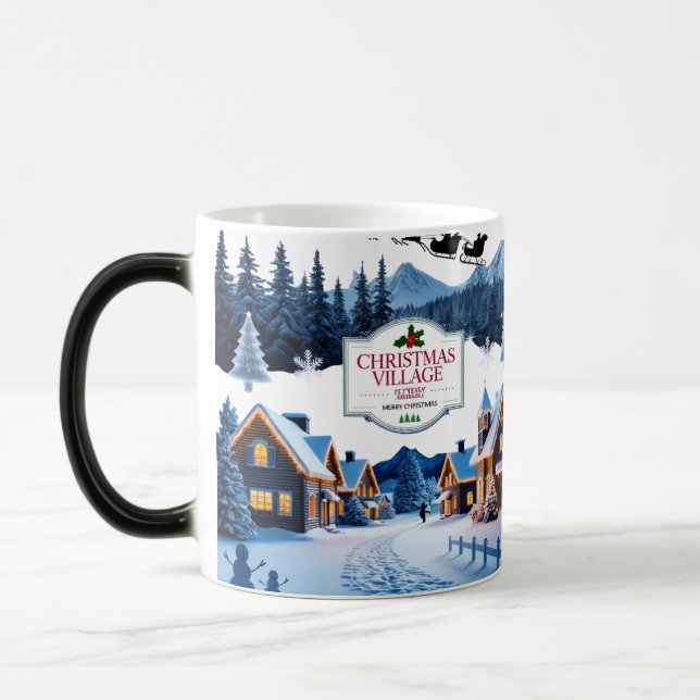 Weihnachtsdorf-Farbenwechselnde Tasse – Gemütliche (Links)