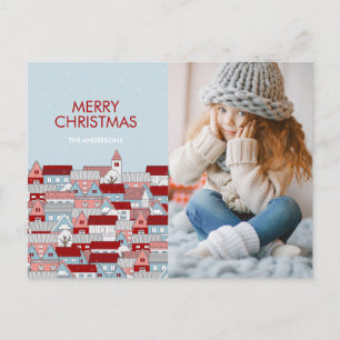 Weihnachtsdorf-Feiertags-Fotopostkarte Feiertagspostkarte