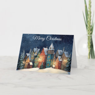 Weihnachtsdorf Feiertagskarte