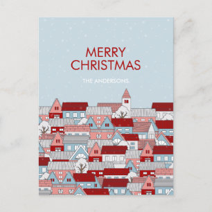Weihnachtsdorf-Feiertagspostkarte Feiertagspostkarte