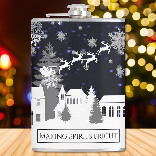 Weihnachtsdorf-Flasche Flachmann (Christmas Village Flask)
