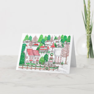 Weihnachtsdorf gefaltete 5x7 Karte