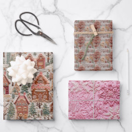 Weihnachtsdorf Geschenkpapier Set