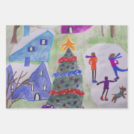 Weihnachtsdorf Geschenkpapier Set