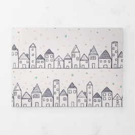 Weihnachtsdorf im Schnee färben Dreifach Gefaltete Urlaubskarte