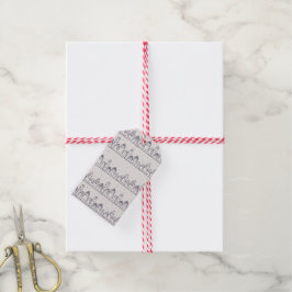 Weihnachtsdorf im Schnee färben Geschenkanhänger