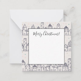 Weihnachtsdorf im Schnee färben Mitteilungskarte