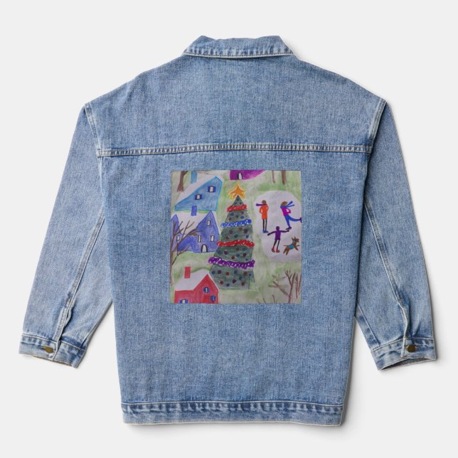 Weihnachtsdorf Jeansjacke (Rückseite)