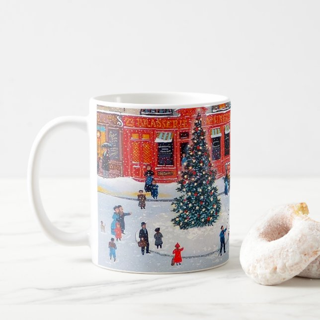 Weihnachtsdorf Kaffeetasse (Mit Donut)