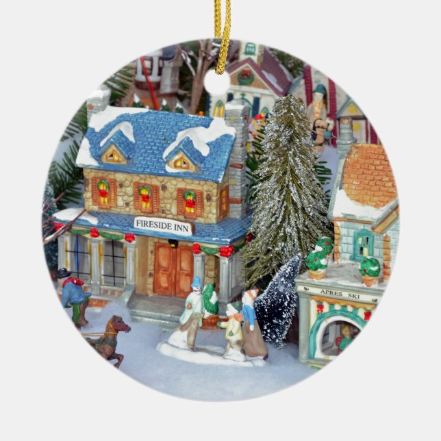 Weihnachtsdorf Keramikornament (Vorne)