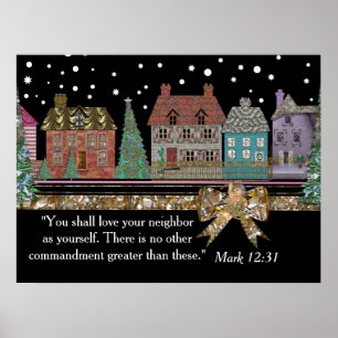 Weihnachtsdorf Maßgeschneidertes Poster
