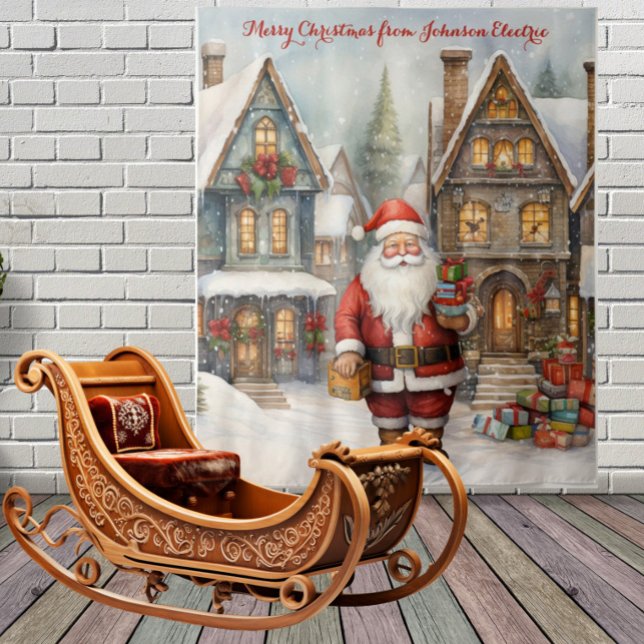 Weihnachtsdorf mit Santa Wandteppich (Von Creator hochgeladen)