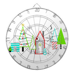 Weihnachtsdorf Mitte des Jahrhunderts modern Dartscheibe