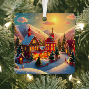 Weihnachtsdorf Ornament Aus Metall