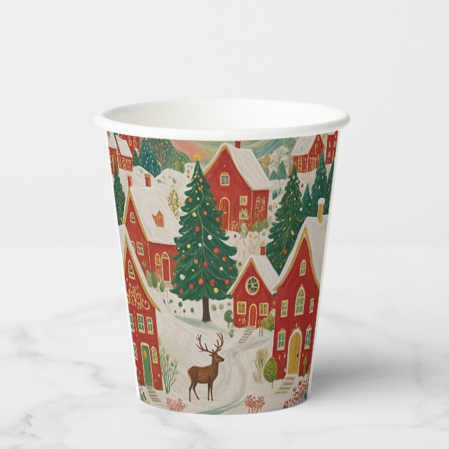 Weihnachtsdorf Pappbecher (Vorderseite)