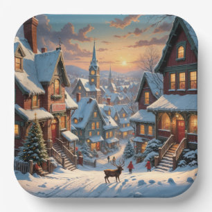 Weihnachtsdorf Pappteller