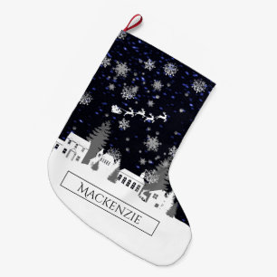 Weihnachtsdorf Personalisierter Strumpf Großer Weihnachtsstrumpf