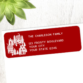 Weihnachtsdorf Rot und Weiß Rücksendeadresse