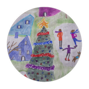 Weihnachtsdorf Schneidebrett