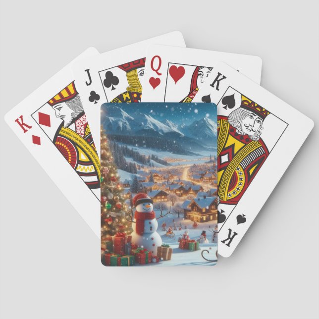 Weihnachtsdorf Spielkarten (Rückseite)