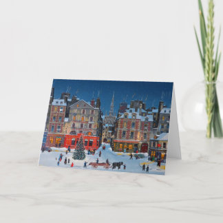 Weihnachtsdorf Weihnachten-Einkaufskarte Feiertagskarte