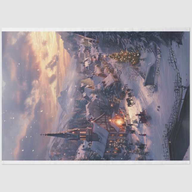 Weihnachtsdorf Winter Wonderland #3 Decoupage Seidenpapier (Vorderseite)