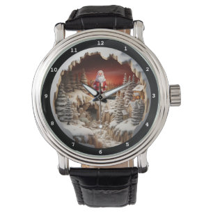 Weihnachtsdorf-Zeitmesser von Santa Armbanduhr