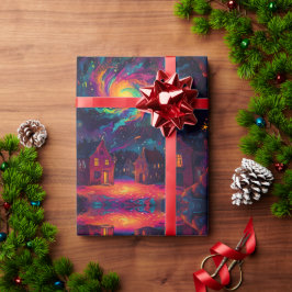 Weihnachtsdörfer Szene Altes Land Geschenkpapier