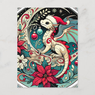 Weihnachtsdrache Feiertagspostkarte