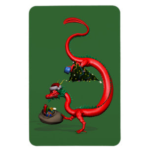 Weihnachtsdrache Santa Magnet