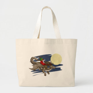 Weihnachtsdrache-Tasche Jumbo Stoffbeutel
