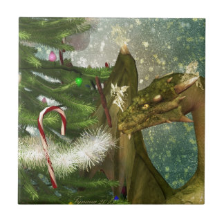 Weihnachtsdrache und -feen fliese