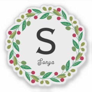 Weihnachtsdraht-Monogramm, Vinyl-Schnitt Aufkleber