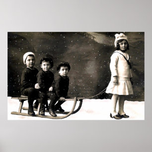 Weihnachtsdruck der 20er Jahre Poster