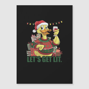 Weihnachtsduck, lasst uns was machen magnetkarte