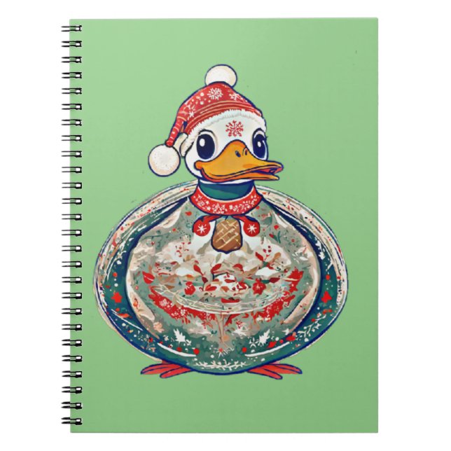 Weihnachtsduck mit einer Weihnachtsmannmütze Notizblock (Vorderseite)