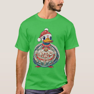 Weihnachtsduck mit einer Weihnachtsmannmütze T-Shirt