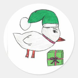 Weihnachtsduck Runder Aufkleber