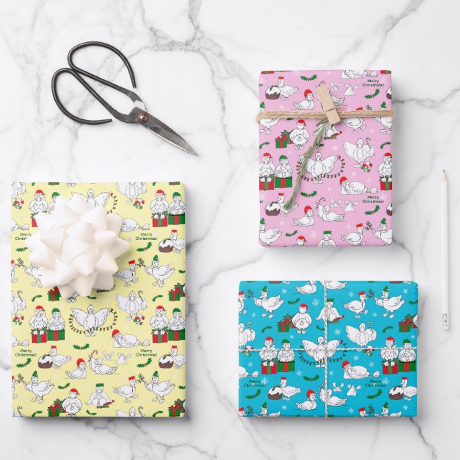 Weihnachtsducken Geschenkpapier Set (Vorderseite)