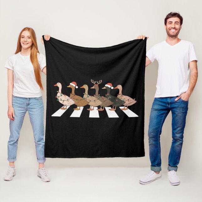 Weihnachtsducks Funny Animals Weihnachtsbaum Lover Fleecedecke (Beispiel)
