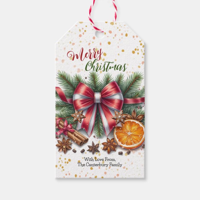 Weihnachtsduft Natürliche Elemente Geschenkkarte Geschenkanhänger (Vorderseite)