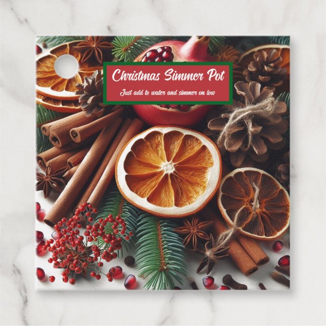 Weihnachtsdüfte Simmer Pot  Geschenkanhänger (Vorderseite)