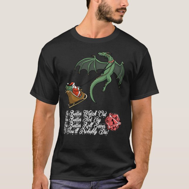 Weihnachtsdungeons und Drachen  T-Shirt (Vorderseite)